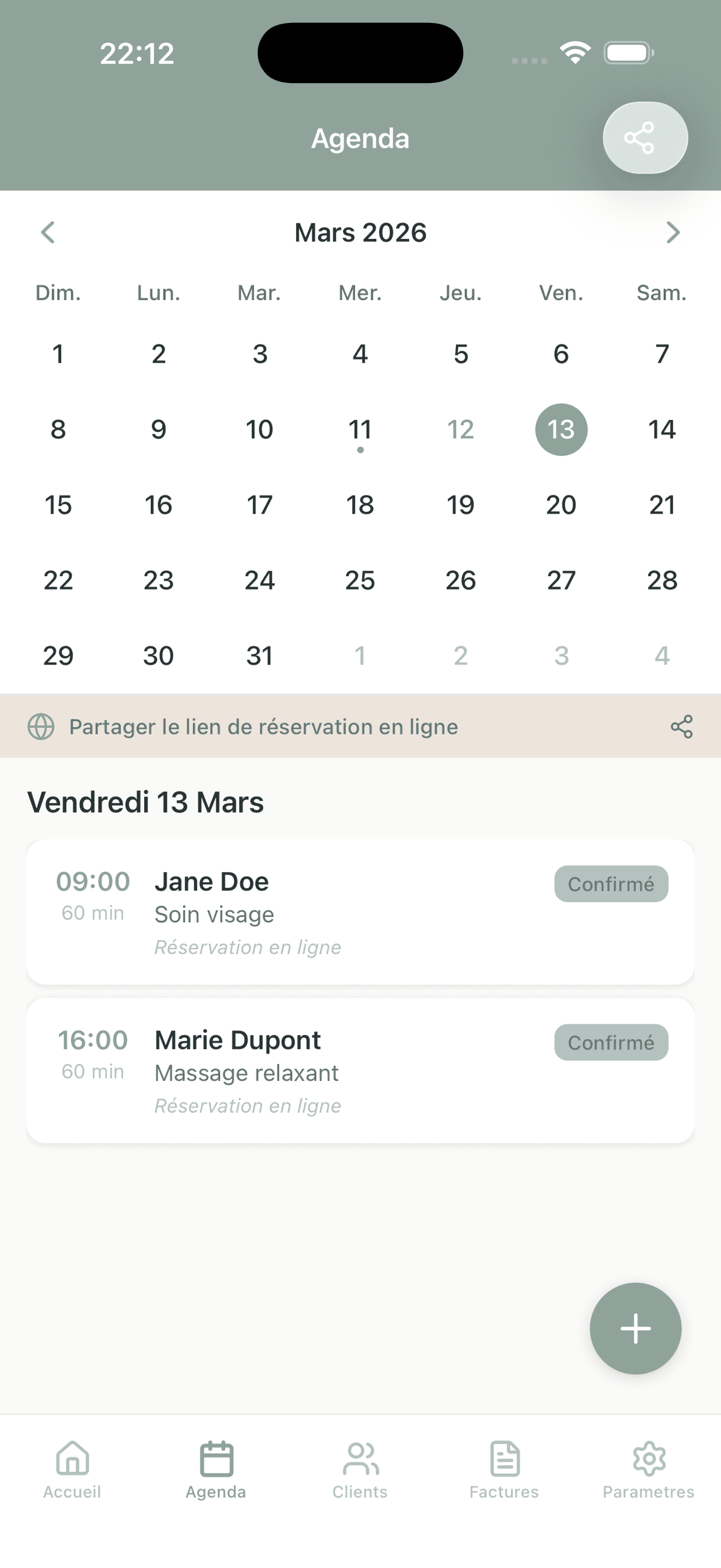 Capture d'écran de l'application ZenAgenda - Agenda